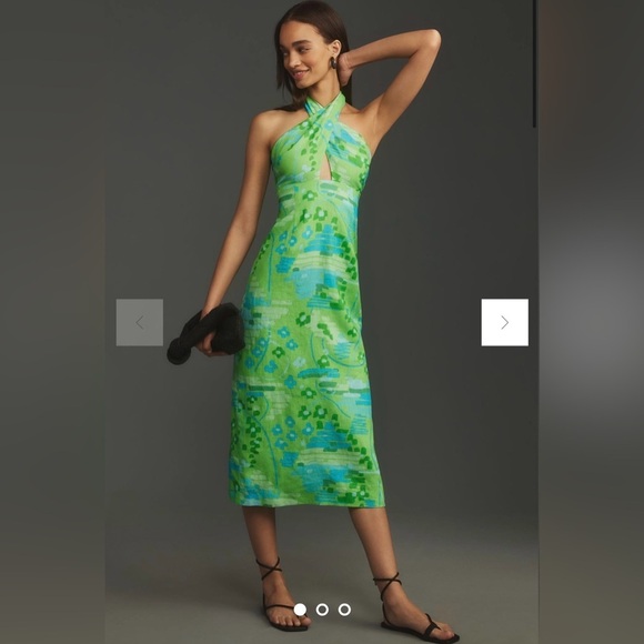 RHODE Paolo Linen Midi Dress - Picture 1 of 10